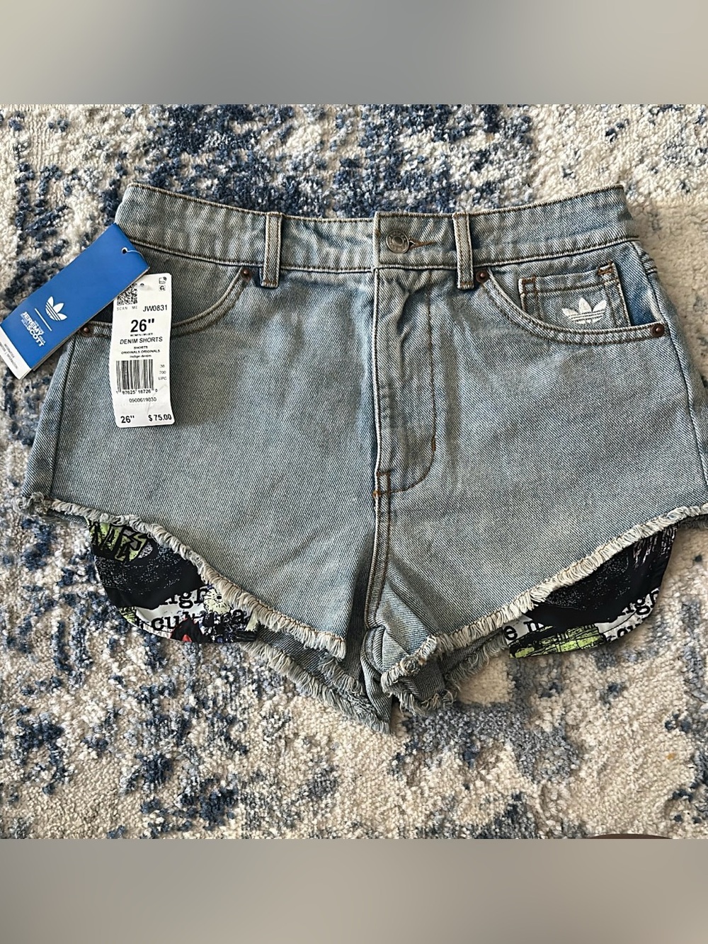 Women’s Adidas Jeremy Scott Light Blue Denim Shorts